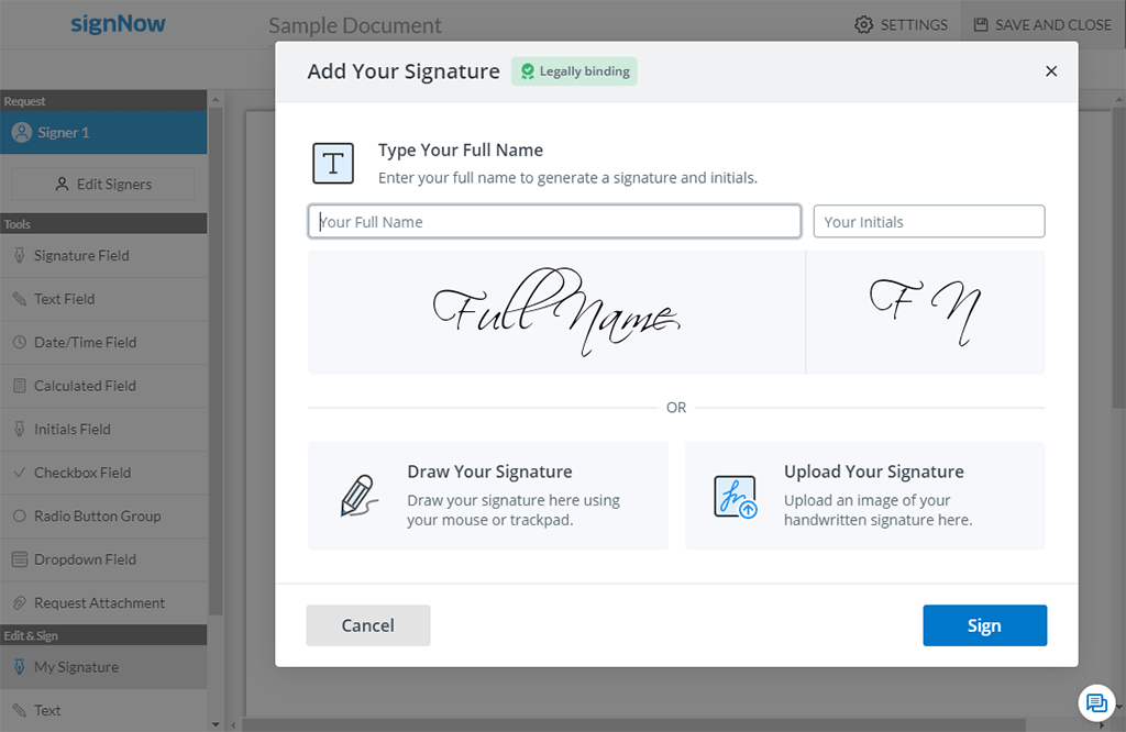 create e signature on pdf