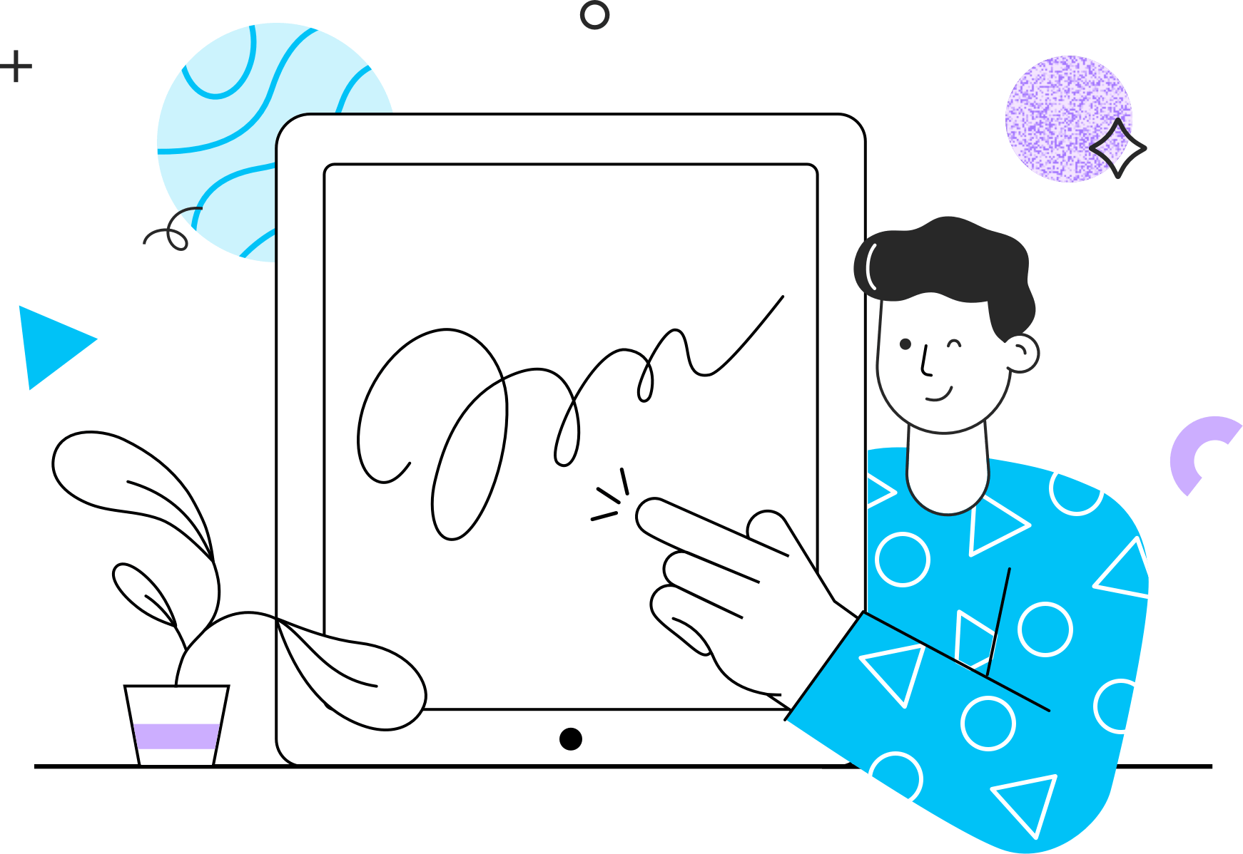 man-signing
