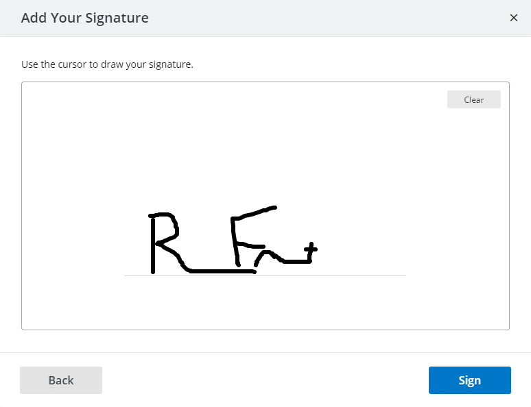 In the Signature window