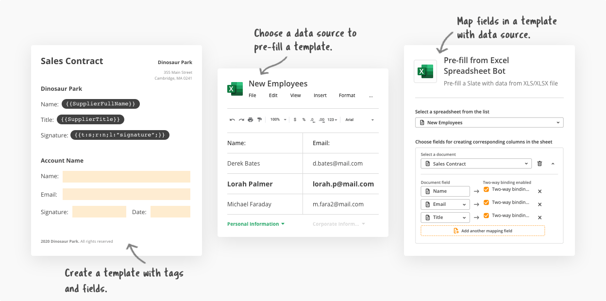 Generate documents from DOCX and PDF templates