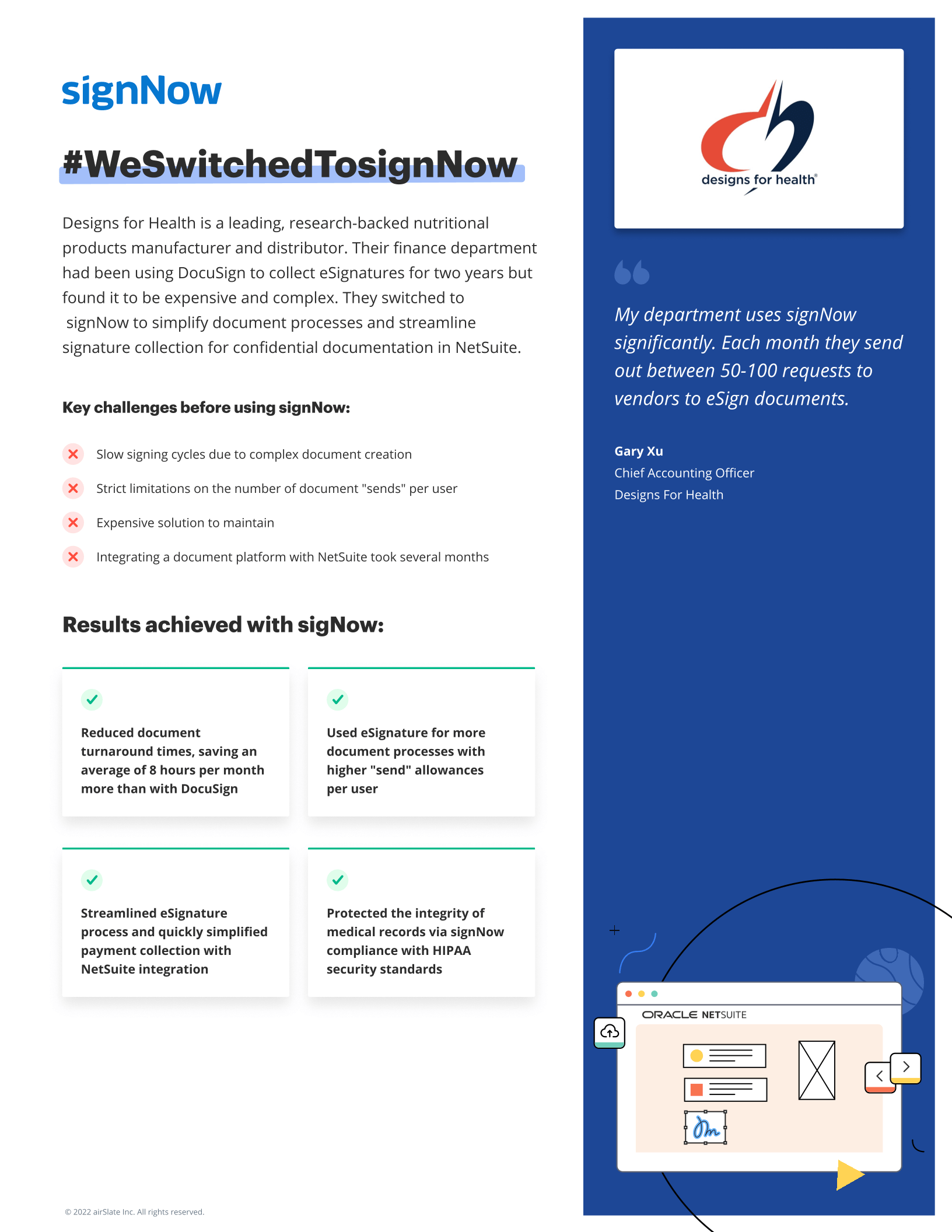 Designs for Health: eSignatures for confidential documentation in NetSuite