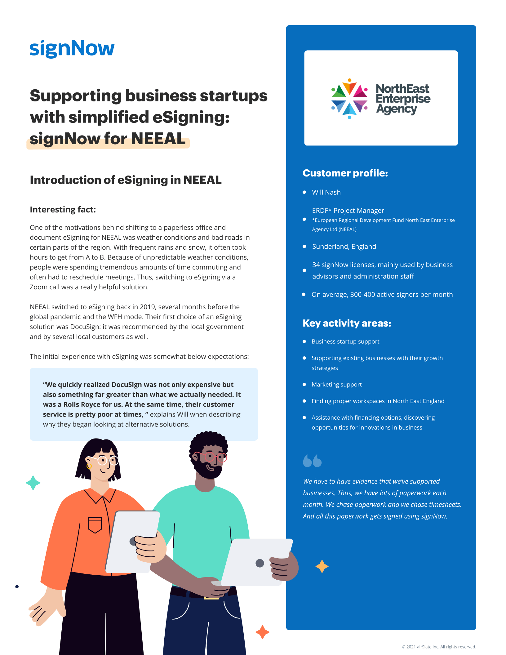 NEEAL: Supporting business startups
with simplified eSigning