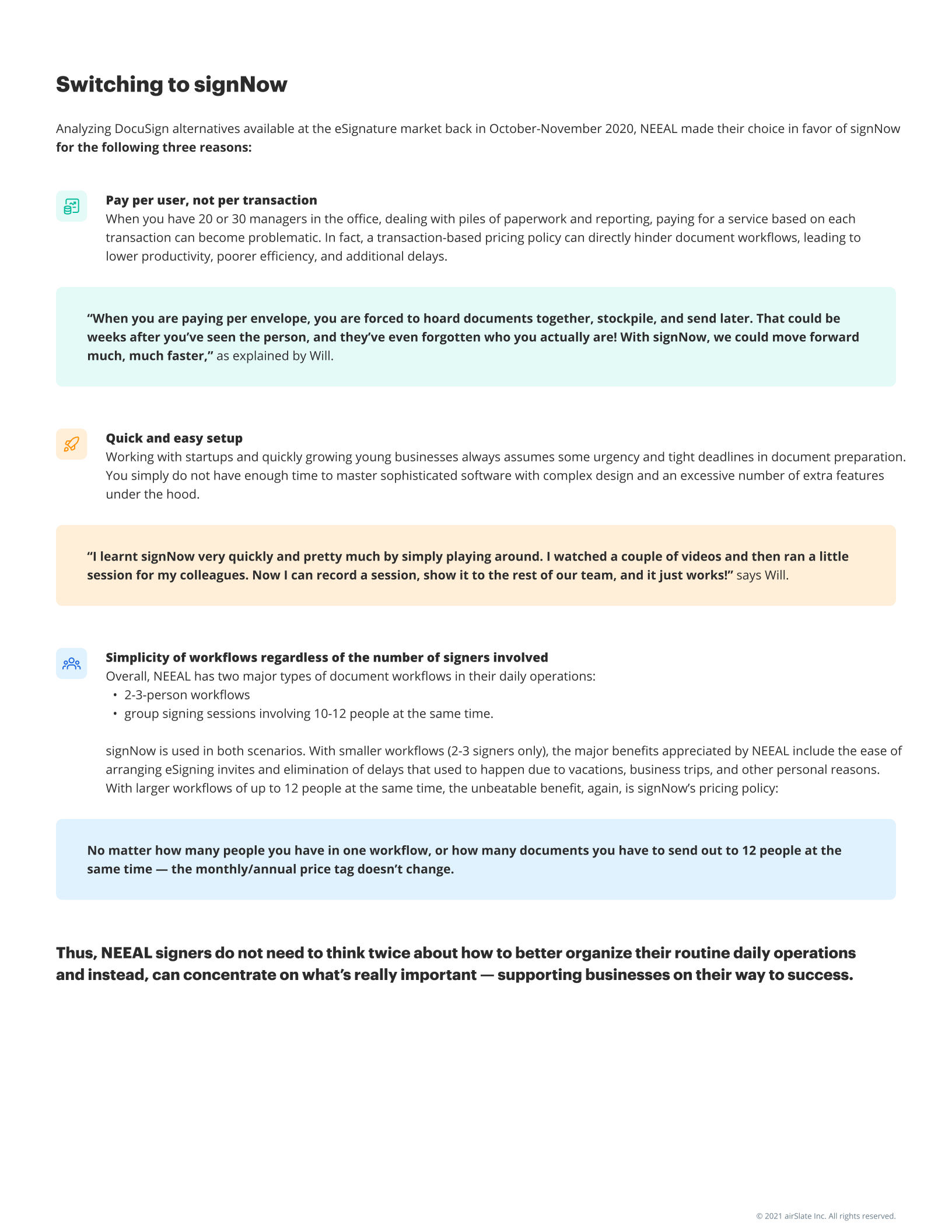 NEEAL: Supporting business startups
with simplified eSigning