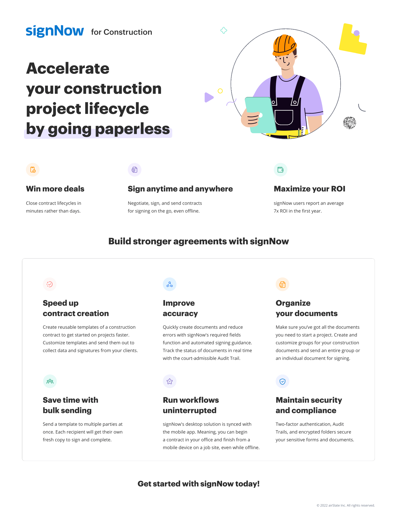 signNow for Construction: Infographic