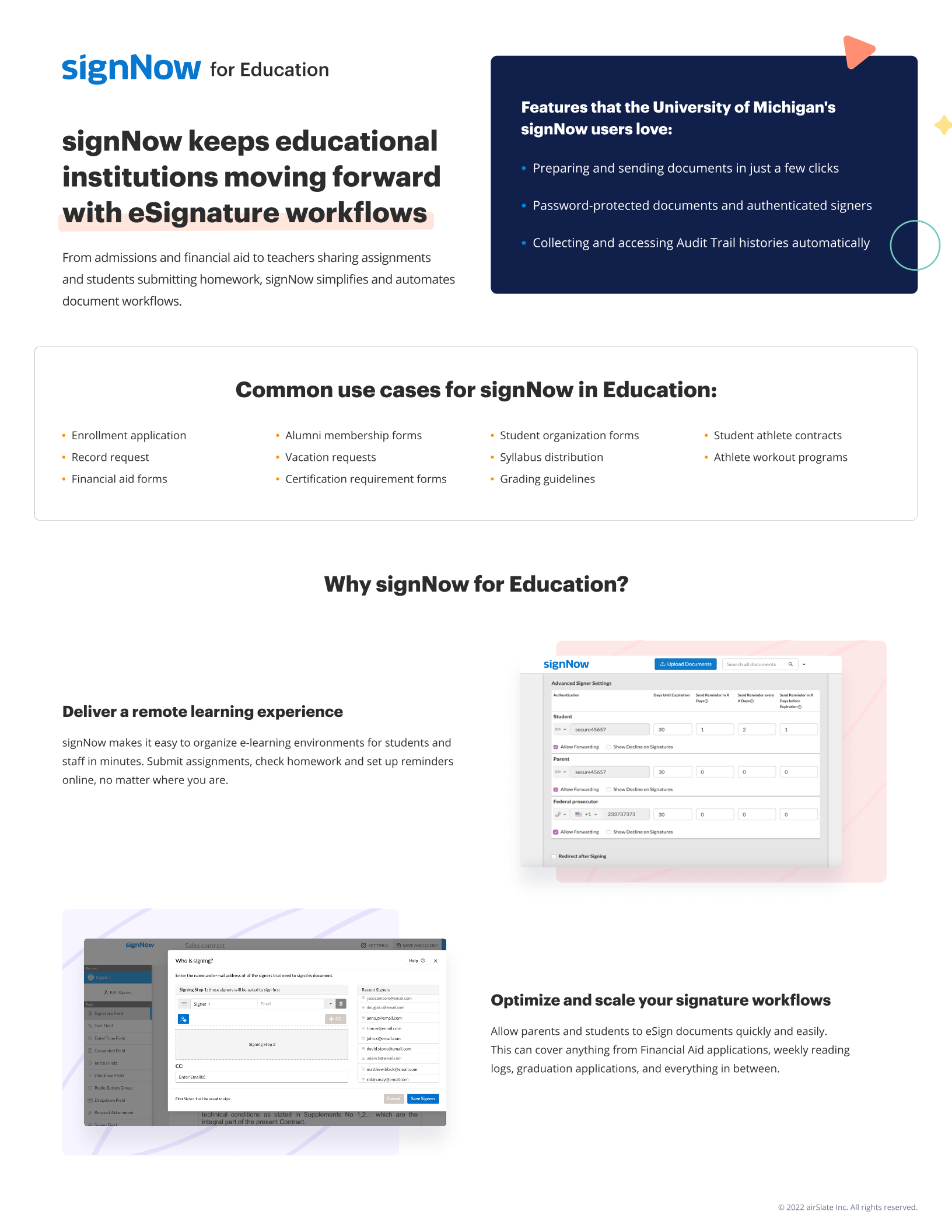 signNow for Education: Solution overview