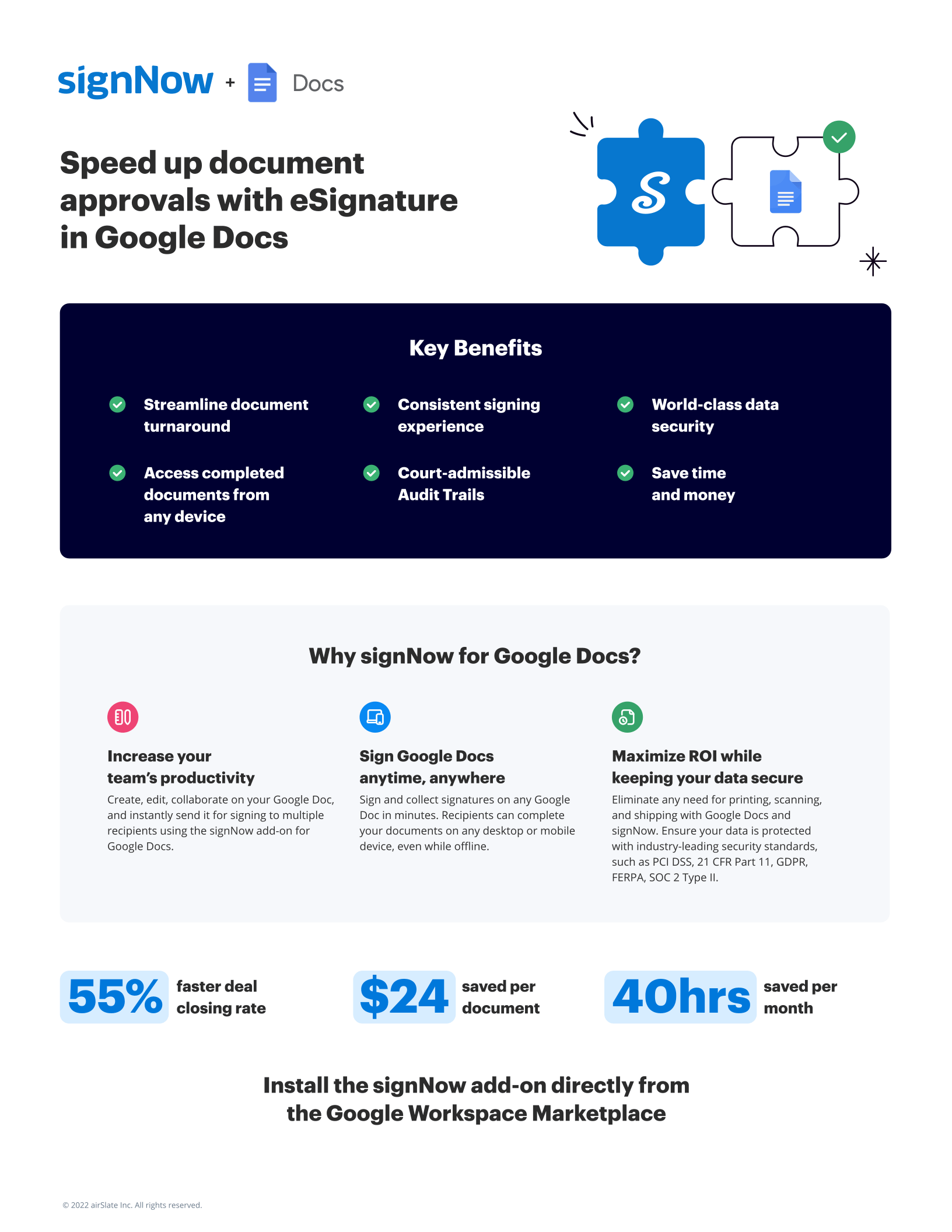 signNow for Google Docs infographic