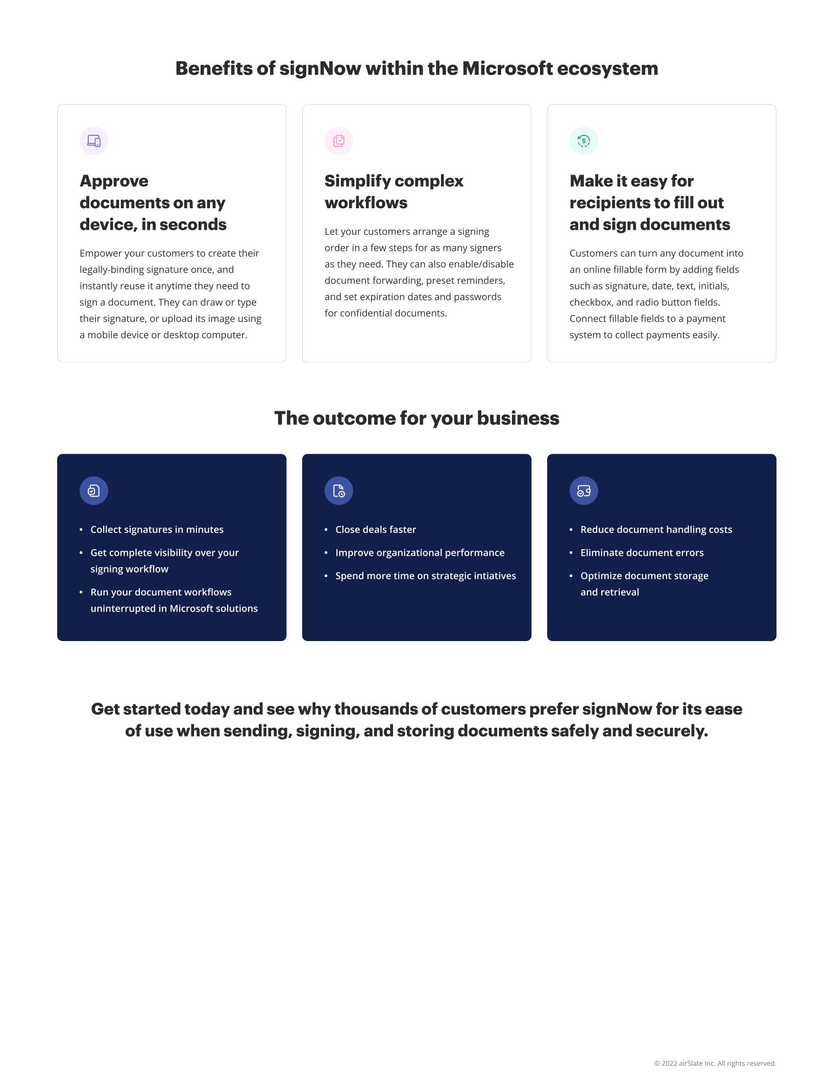 signNow for Microsoft (all-up) overview