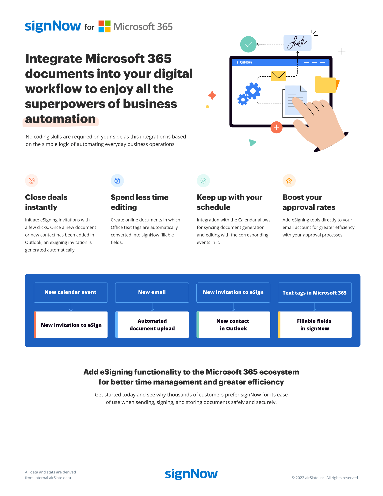 signNow for Microsoft 365 one-pager