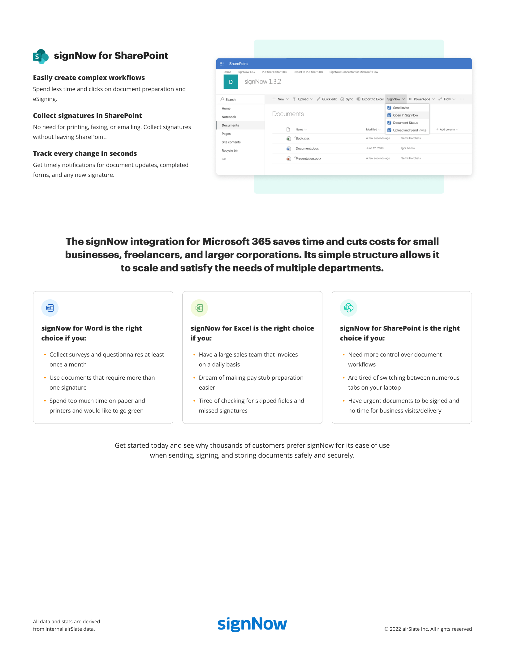 signNow for Microsoft 365 overview
