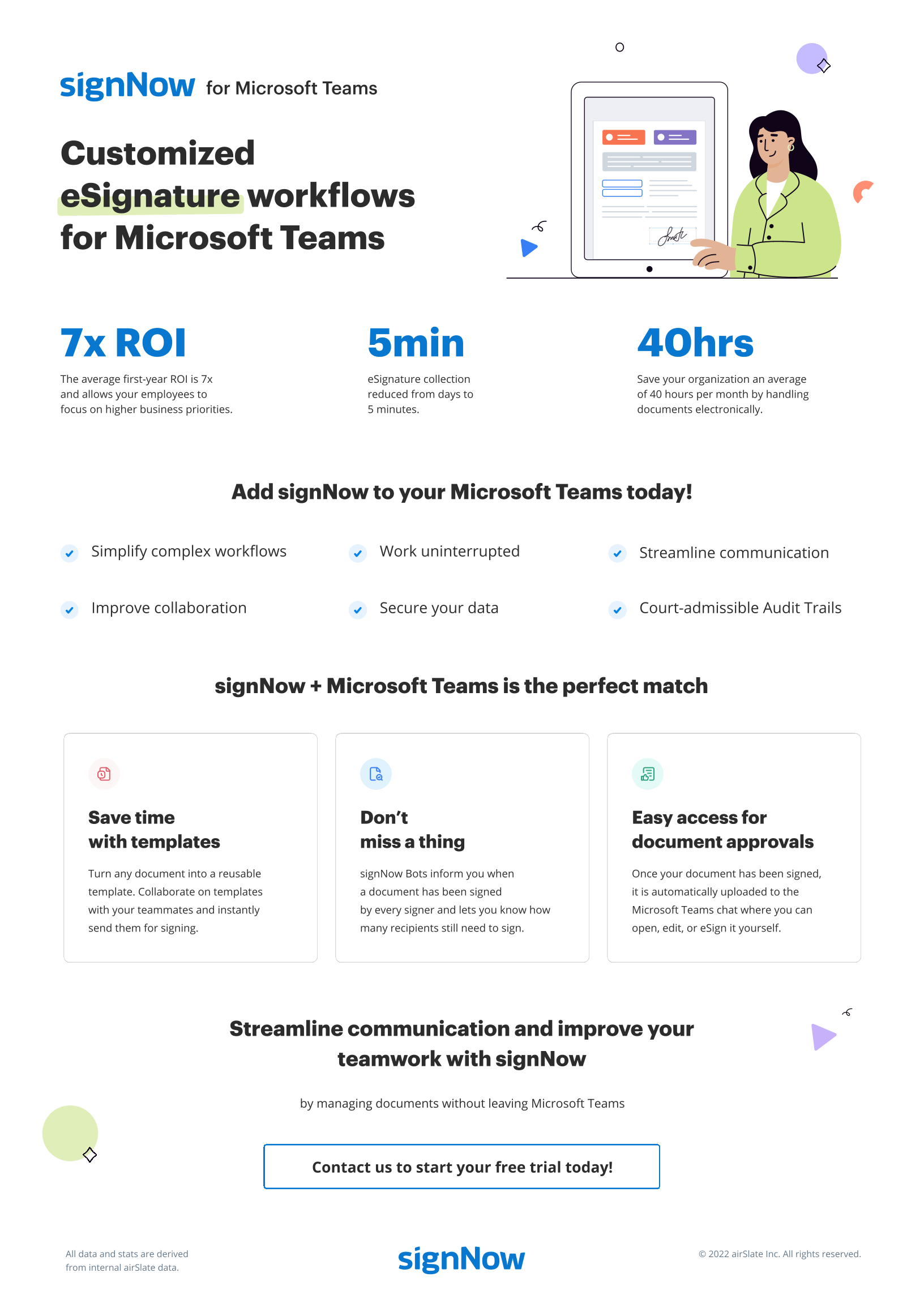 signNow for Microsoft Teams infographic