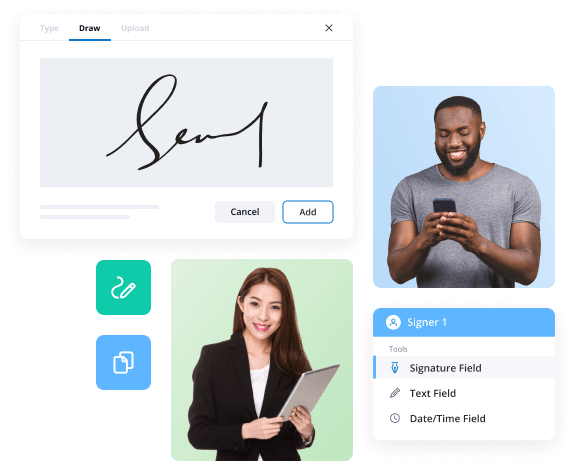 E-signature frame illustration