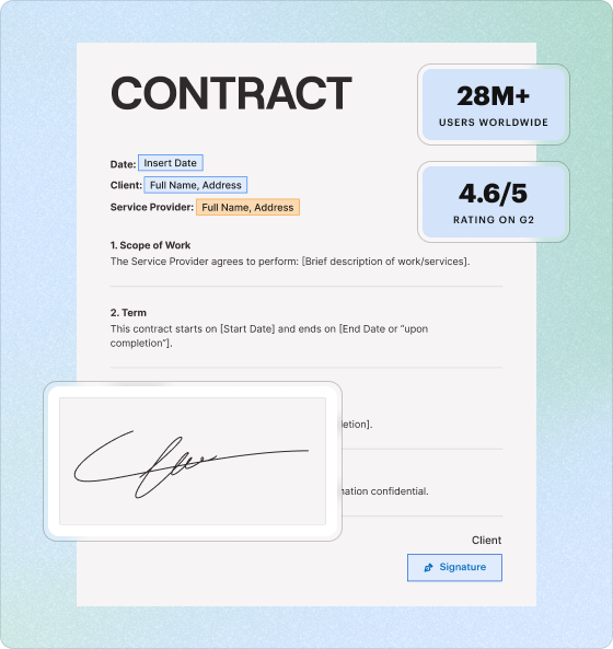Contract document in signNow